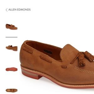 Allen Edmonds leather slip on loafers